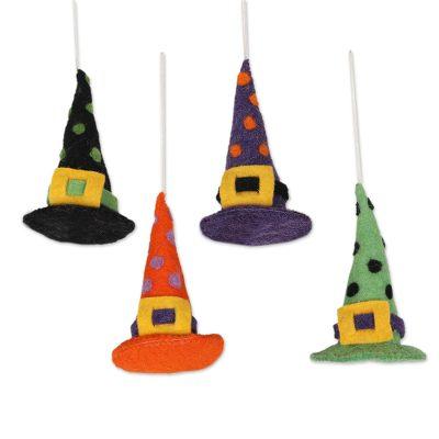 Magical Hats,'Witch Hat Halloween Ornaments (Set of 4)'