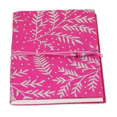 Leafy Splendor,'60-Page Journal with Handmade Pape...