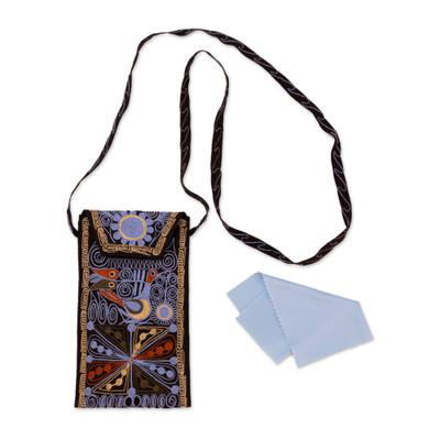 Life in the Valley,'Handcrafted Embroidered Eyeglasses Case from Peru'
