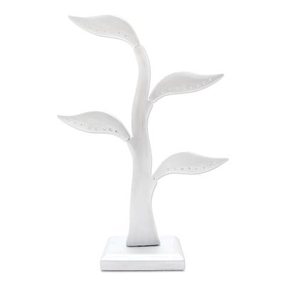 'Silver Jempinis Wood Leaf-Themed Jewelry Holder (14 Inch)'