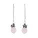 Spring Rose,'Handcrafted Rose Quartz and Karen Silver Dangle Earrings'