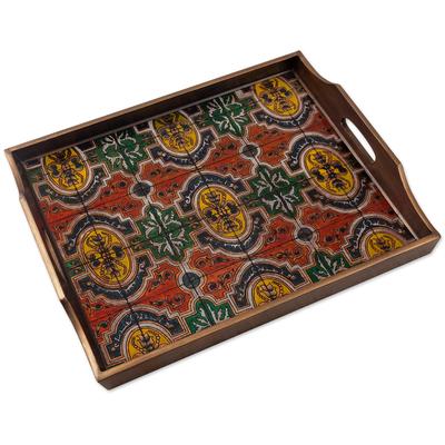 San Marcos,'Artisan Crafted Glass Serving Tray'