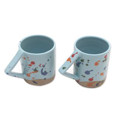 Rainbow Splash,'Multicolored Ceramic Mugs from Jav...