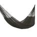 Uxmal Black,'Hand Woven Black Cotton Rope Hammock (Double)'