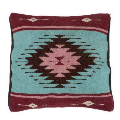 Cultural Geometry,'Geometric Handwoven Wool Cushio...