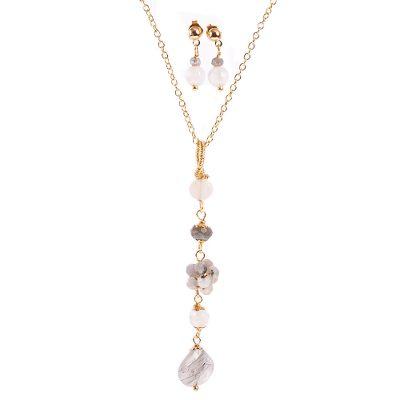 Stardust,'Necklace and Earrings Set with Multiple Gemstones'