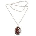 Lemur Jungle,'Carnelian and 925 Silver Lemur Pendant Necklace from Bali'