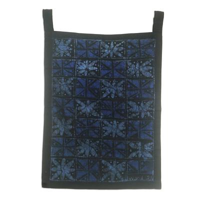 Togetherness in the Spirit,'Batik-Dyed Floral Cotton Wall Hanging'