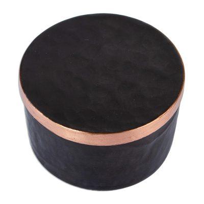 Midnight Mysteries,'Handcrafted Black Hammered Copper Petite Keepsake Box'