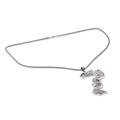 Dragon Majesty,'Wavy Men's Sterling Silver Dragon Necklace from India'