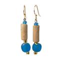 Nynife Beauty,'Ceramic and Recycled Glass Dangle Earrings from Ghana'