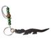 Reptile Amulet,'Handcrafted Ebony Wood Crocodile Key Chain from Ghana'