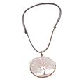 Taurus Tree of Life,'Rose Quartz Gemstone Tree Pendant Necklace from Costa Rica'