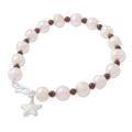 Starfish Love,'Beaded Cultured Freshwater Pearl Garnet Starfish Bracelet'