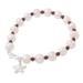 Starfish Love,'Beaded Cultured Freshwater Pearl Garnet Starfish Bracelet'