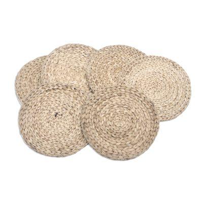 Bali Braid,'Round Natural Fiber Placemats (Set of 6)'