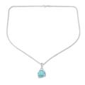 Creative Freedom,'Sterling Silver Pendant Necklace with Freeform Apatite Gem'