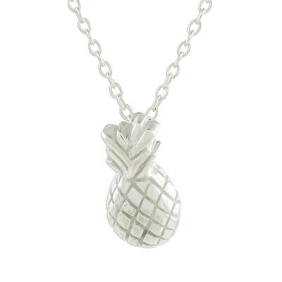Sweet Pineapple,'Handcrafted Sterling Silver Pineapple Pendant Necklace'