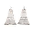 Ancient Bell,'Oxidized Sterling Silver Earrings'