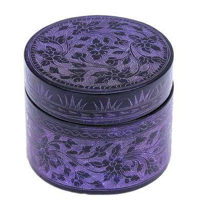 Nostalgic Memory in Purple,'Purple Lacquerware Mango Wood Box'