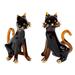 Magical Felines,'Pair of Gilded Amber Blown Glass Cat Figurines from Peru'