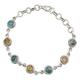 Seashore Radiance,'Citrine and Composite Turquoise Link Bracelet from India'
