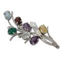 Multi gemstone brooch pin, 'Rainbow Bouquet'