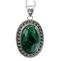 'Forest Whirlwind' - Sterling Silver Necklace Malachite Jewelry from Ind