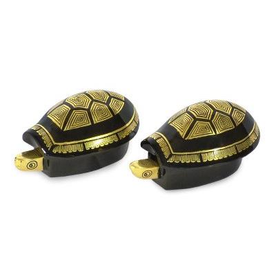 'Royal Turtles' (pair) - Handcrafted Lacquerware W...