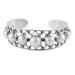 'Nostalgic Chic' - Pearl and Sterling Silver Cuff Bracelet from India