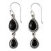 'Midnight Teardrops' - Onyx Earrings Handmade with Sterling Silver India Jewel