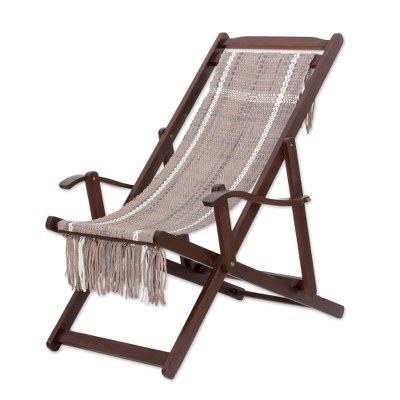 Seaside,'Adjustable Frame Beige Recycled Cotton Blend Hammock Chair'