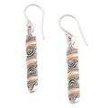 Golden Bands,'Gold-Accented Sterling Silver Dangle Earrings'