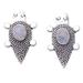 Heaven's White Tortoise,'Sterling Silver Rainbow Moonstone Tortoise Button Earrings'