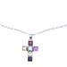 Dazzle with Faith,'Multi-Gemstone Cross Pendant Necklace from India'