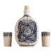 Traditional Spirit,'Beige Talavera Style Tequila Decanter and Glasses (Set of 3)'