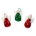 Festive Angels,'Crocheted Angel Ornaments in Red and Green (Set of 3)'