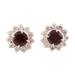 Gleaming Flower,'Floral Garnet Stud Earrings Crafted in India'