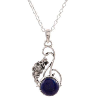 Exquisite Blue,'Lapis Lazuli and Sterling Silver Pendant Necklace'