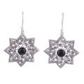 Mughal Stars,'Star-Shaped Earrings with Onyx and Sterling Silver'