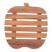 'Apple-Shaped Teak Wood Pot Stand Handcrafted in Thailand'
