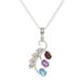 Three of a Kind,'Rhodium-Plated Garnet and Amethyst Pendant Necklace'