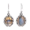 Misty Allure,'Thai Labradorite and Sterling Silver Dangle Earrings'