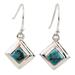 Small Star in Blue,'Blue Sterling Silver Dangle Earrings'