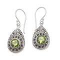 Ancient Door,'Sterling Silver and Peridot Dangle Earrings'