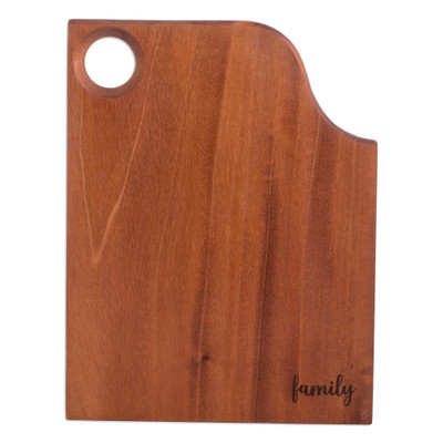 Family Delight,'Handcrafted Cedar Wood Cutting or Charcuterie Board in Brown'