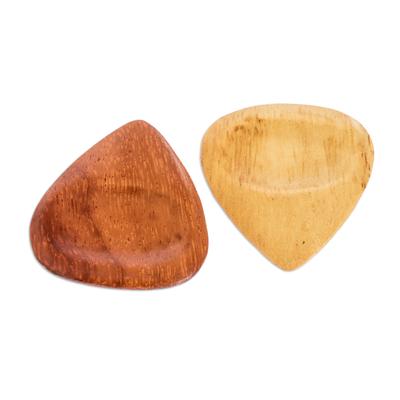 Eco-Rhythms,'Reclaimed Estoraque and Cypress Wood Guitar Picks (Pair)'