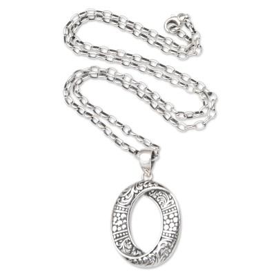 Endless Curve,'Handcrafted Sterling Silver Pendant Necklace'