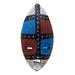 Ewe Shield,'Blue and Red Sese Wood Wall Mask from Ghana'