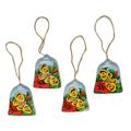 Bells and Butterflies,'Hand Painted Bell Ornaments with Butterflies (Set of 4)'